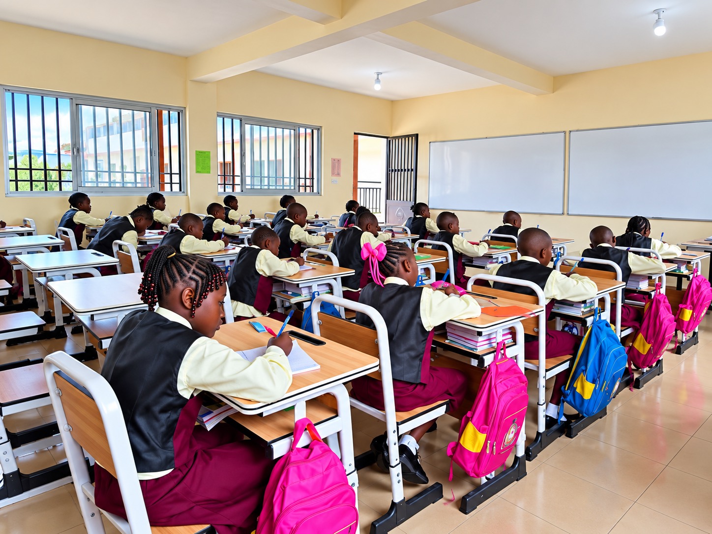 Pupils writing during a lesson
